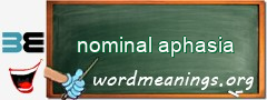 WordMeaning blackboard for nominal aphasia